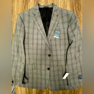 Madison slim fit gray check suit blazer size 44R